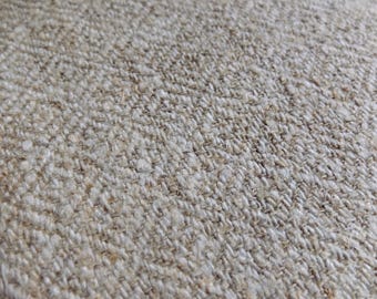 83"/50" antique pure hemp sheet, hand woven diamond weave rug, vintage country throw, rustic heavy hemp material