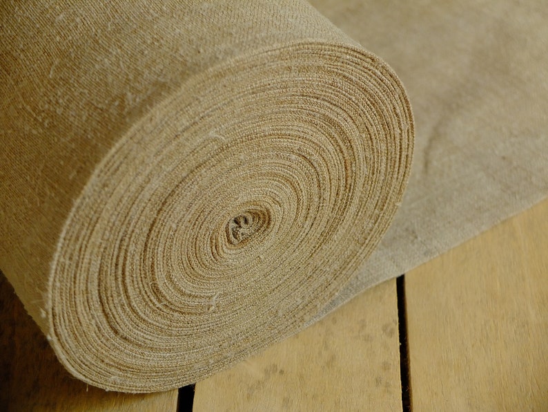 Homespun hemp fabric by the yard medieval looking cloth Etsy