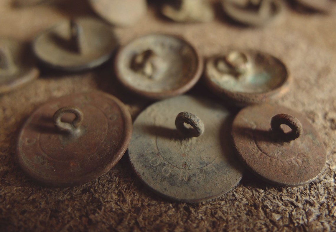 Antique bronze buttons Vintage metal buttons Old plain brass Etsy