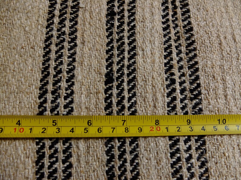 4.75yds/25.6 pure hemp rug runner, antique homespun hemp mat, handwoven striped country runner zdjęcie 7