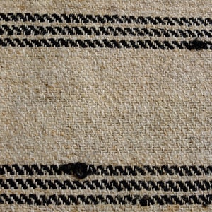 4.75yds/25.6 pure hemp rug runner, antique homespun hemp mat, handwoven striped country runner zdjęcie 5