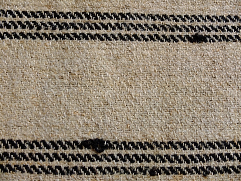 4.75yds/25.6 pure hemp rug runner, antique homespun hemp mat, handwoven striped country runner zdjęcie 5