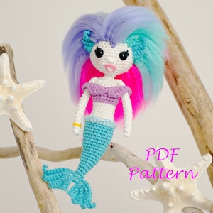 Crochet Pattern: Miranda The Mermaid - Amigurumi doll.