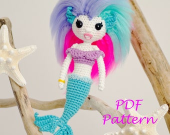 Crochet Pattern: Miranda The Mermaid - Amigurumi doll.