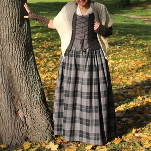 18th Century Style Skirt Various Colors 100% Wool or Wool Blend Outlander Skirt Tartan