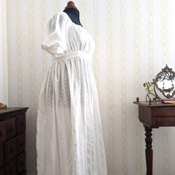 Empire dress, wedding dress, cotton, ball gown, Jane Austen