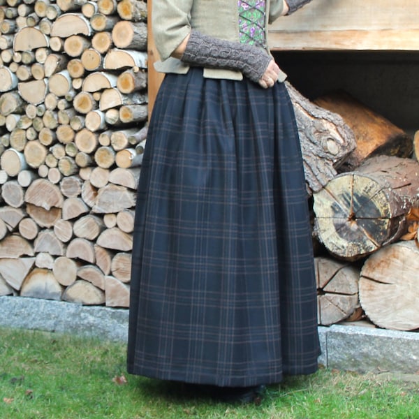 Warmer Winterrock im Stil  des 18. Jahrhunderts verschiedene Farben 100 % Wolle oder Wollmischung Outlanderrock Tartan