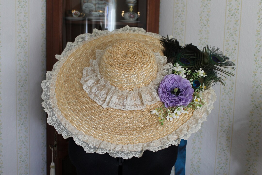 Rococo 18th Century Straw Hat Bergère With Artificial Flowers and ...
