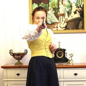 Gilet pour costume de sorcière victorienne, couleurs variées, laine ou coton