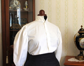 Chemisier pour tenue des années 1890 en coton ou en lin