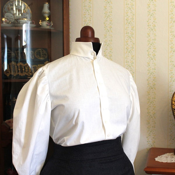 Bluse zum 1890er Outfit Baumwolle oder Leinen