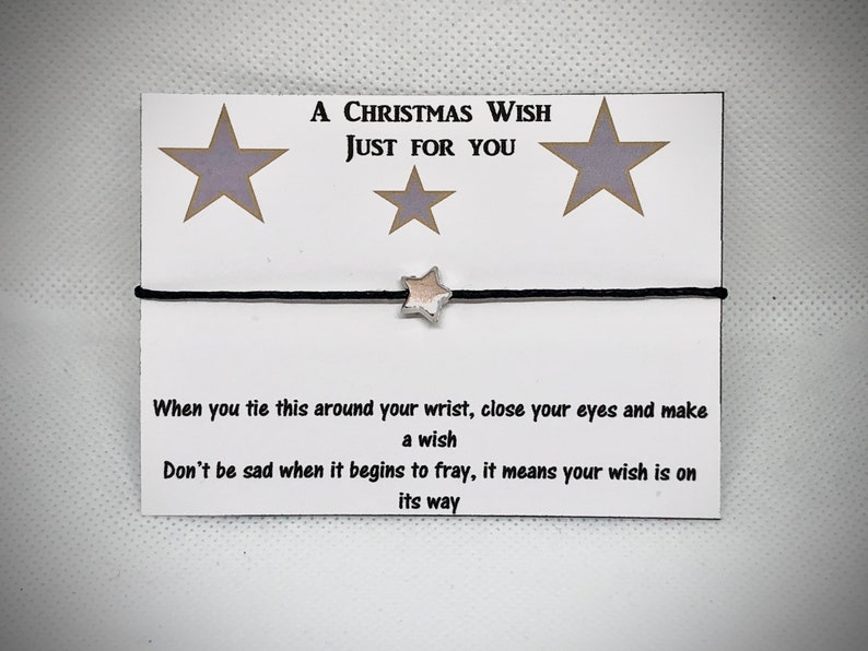Christmas wish bracelet gift Mum daughter friend teacher key worker childminder star