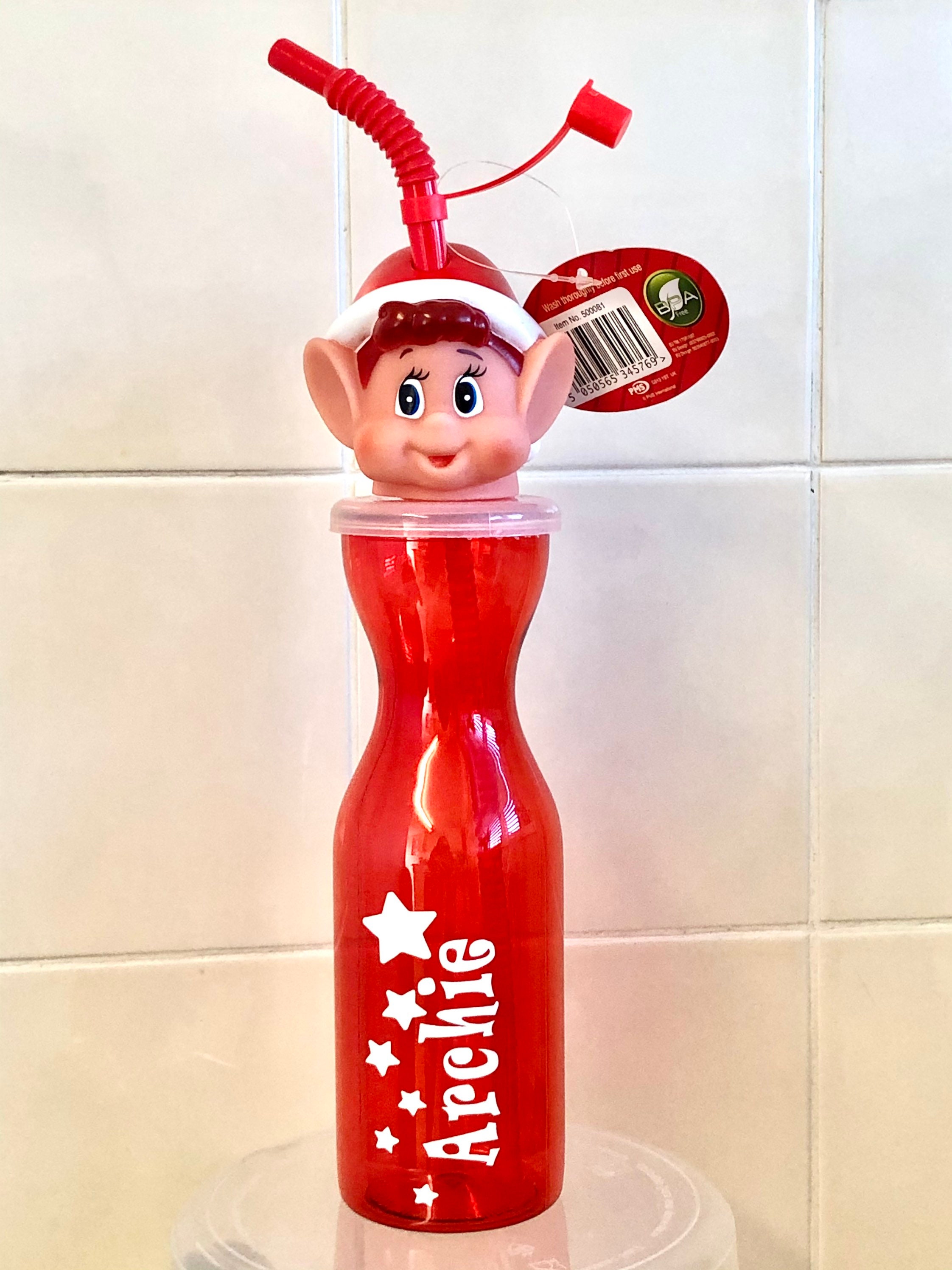 Personalised Elf drinking bottle Christmas custom stars name Etsy