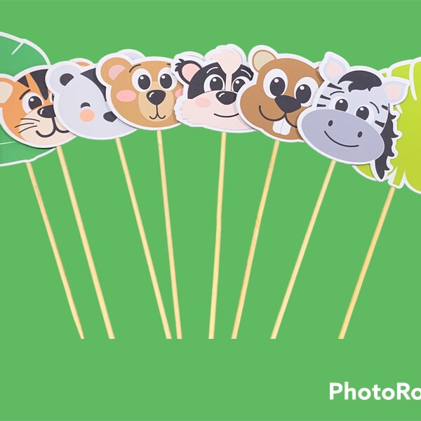 Jungle Animal Cake Topper Etsy UK