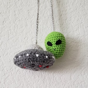 Amigurumi Alien and Ufo Crochet Plushies | Keychains | Car Accessories | MADE TO ORDER