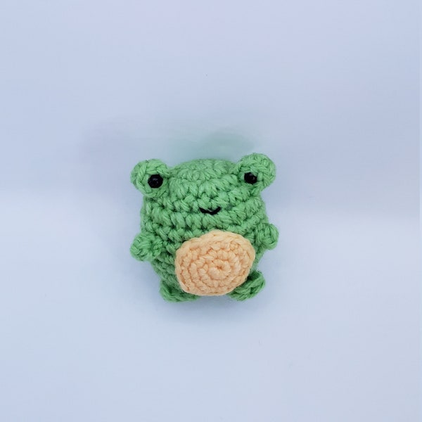 Tiny amigurumi frog and strawberry frog MADE TO ORDER