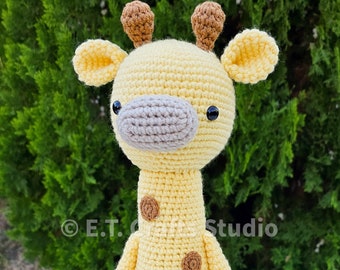 Amigurumi Cute Tall Yellow Giraffe Crochet Stuffed Toy Plush | READY TO SHIP