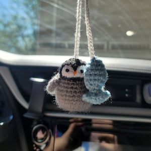 Amigurumi Penguin and Fish Crochet Plushies | Keychains | Car Accessories | MADE TO ORDER