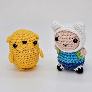 Amigurumi Cute Chibi Finn and Jake Crochet Adventure Time Plushies Car Rear View Mirror Accessories MADE TO ORDER