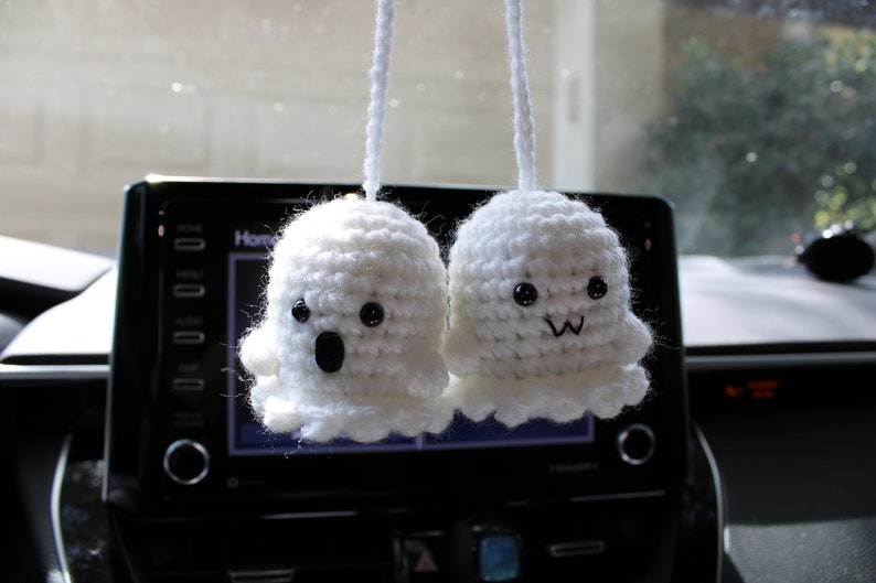Amigurumi Halloween Ghosts Car Rear View Mirror Accessories Etsy