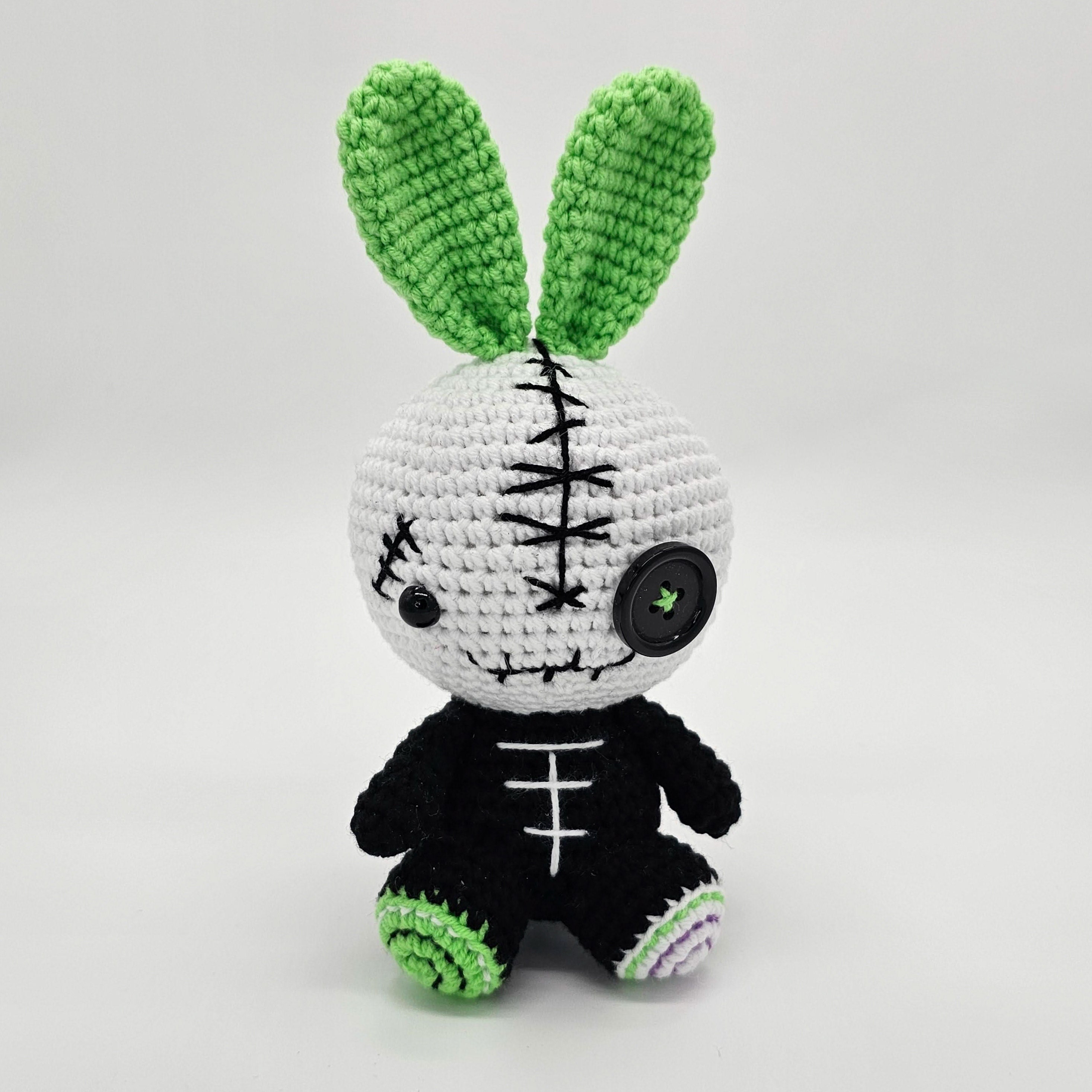12in Creepy Goth Bunny Plush Crazy Rabbit Plysjleker, nifs gotisk
