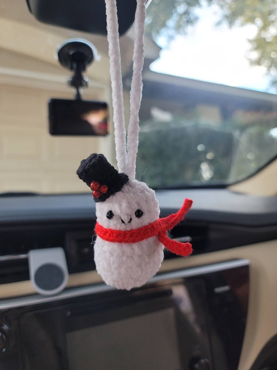 Amigurumi Frog and Mushroom Car Rear View Mirror Accessories MADE TO ORDER  