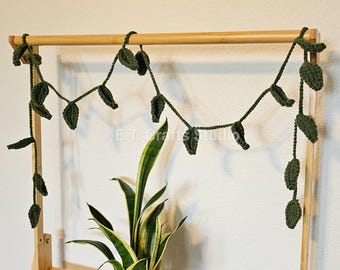 Crochet Green Leaves Cute Spring Garland | Room Decoration | READY TO SHIP