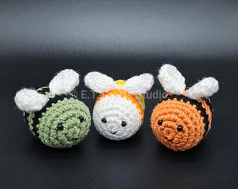Amigurumi Cute Halloween Bees Zombie, Candy Corn, Pumpkin Crochet Plushies | Keychains | Car Accessories | READY TO SHIP
