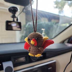 Amigurumi Fall Turkey Crochet Car Rear View Mirror Accessories READY TO SHIP