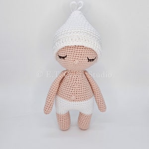 Amigurumi Cute Sleeping Baby Doll Crochet Stuffed Toy Plush | READY TO SHIP