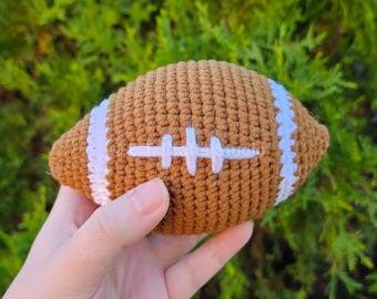 Amigurumi American Football Ball Crochet Plushie | Home Desk Decor | READY TO SHIP