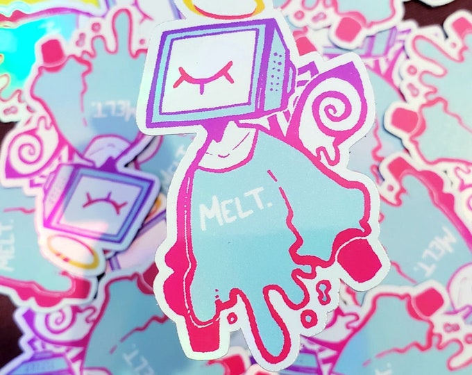 TV Head 'Melt' 2.5" Holographic Vinyl Stickers