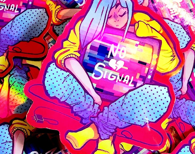 NO SIGNAL - 3.5" Holographic Vinyl Stickers