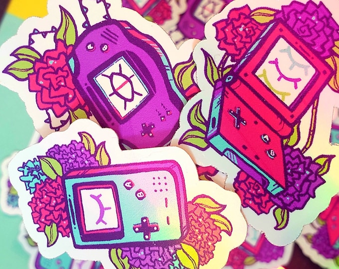 Game Console Holographic Vinyl Stickers