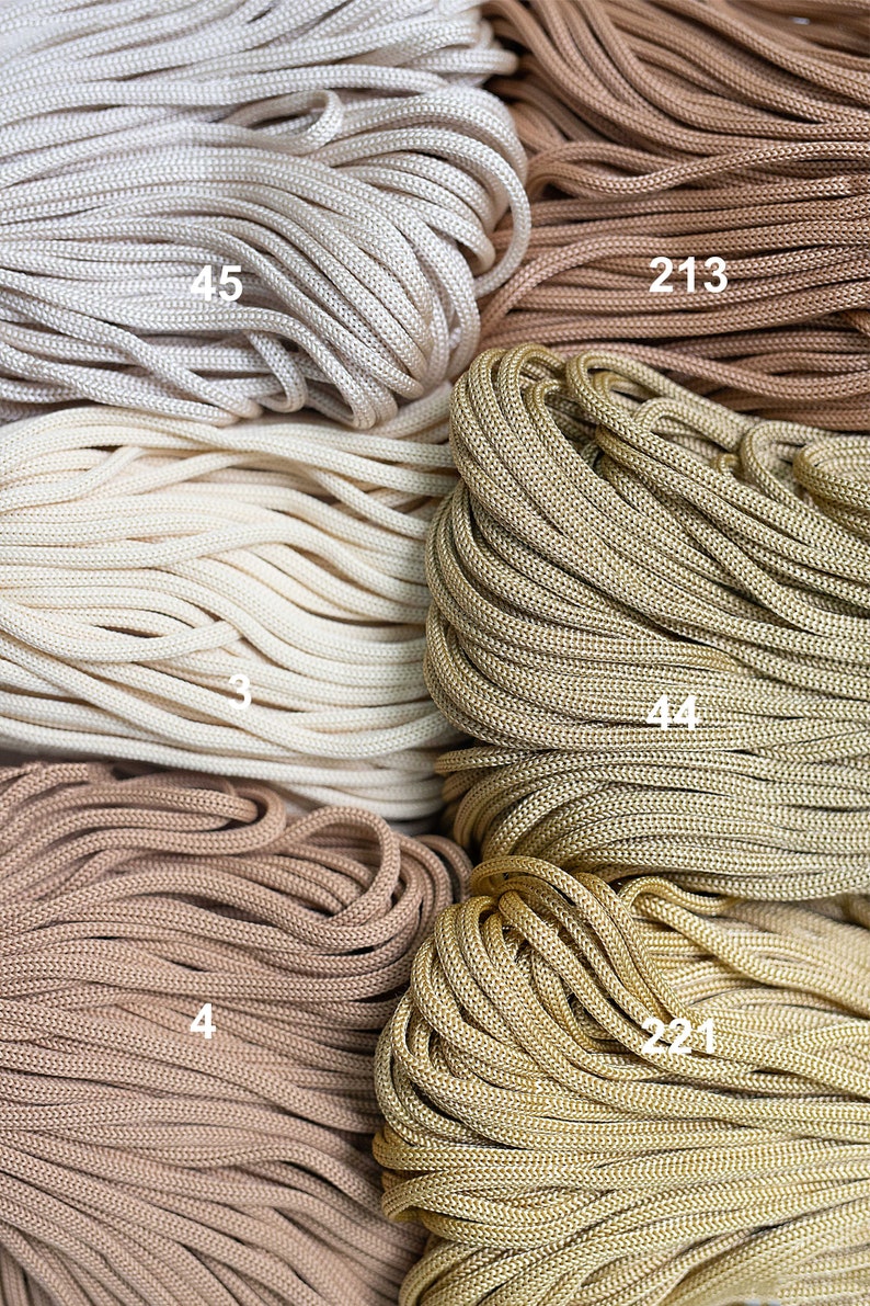 Macrame SOFT rope 4 mm: polyester, nylon, soft but strong rope for crocheting and crafts image 8