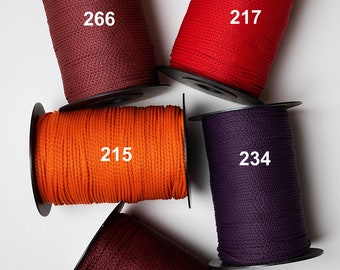 Shiny macrame rope 3 mm: polyester, nylon, strong rope for crafts