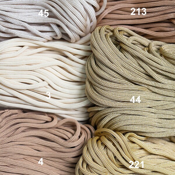 Makramee SOFT Seil 4 mm: Polyester, Nylon, weiches aber starkes Seil zum Häkeln und Basteln