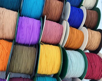 1.5mm Round Elastic Cord 50 metres 50m – Stretch Cord for Bracelets, Jewelery Making, Beading, Crafts – Soft & Durable