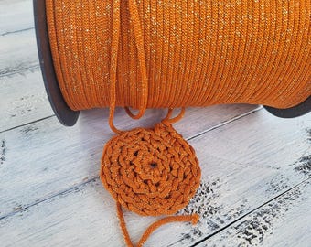 Lurex SOFT macrame rope 3 mm: polyester, nylon, soft but strong rope for crocheting and crafts