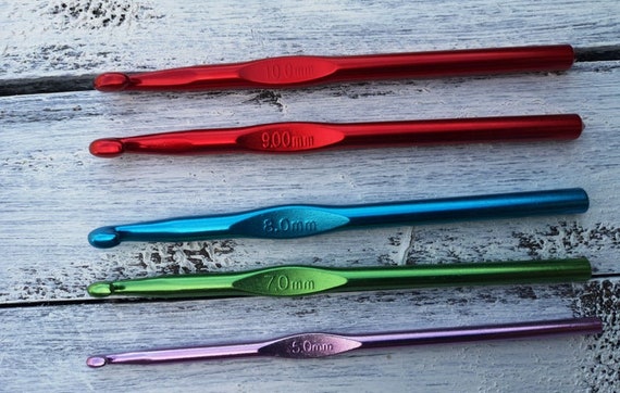 Aluminium Crochet Hook 5mm, 6mm, 7mm, 8mm, 9mm, 10mm 