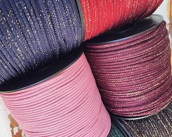 Lurex macrame rope 6 mm: polyester, nylon, strong rope for crafts