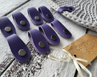 8x2 cm,6 psc leather removable screwed tags; Knitting labels; Crocheting Labels