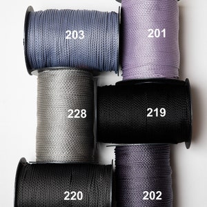 Shiny macrame rope 3 mm: polyester, nylon, strong rope for crafts