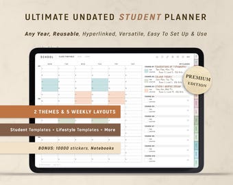 Ultimate Student Planner GoodNotes, Academic Planner, Notability Planner - Digital Planner iPad - UNDATED REUSABLE - ForLittleLion
