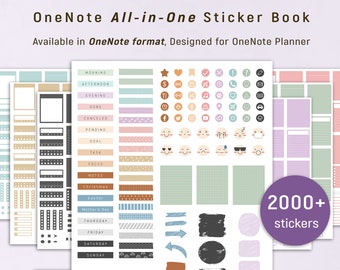 Pegatinas de One Note, pegatinas digitales OneNote, pegatinas de OneNote