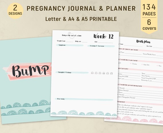 Journal de grossesse PDF Pregnancy planner - Suivi grossesse