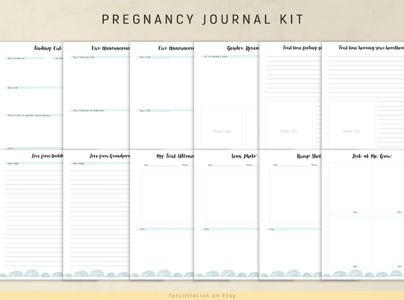 Pregnancy Journal PRINTABLE Pregnancy Planner Baby Bump Etsy