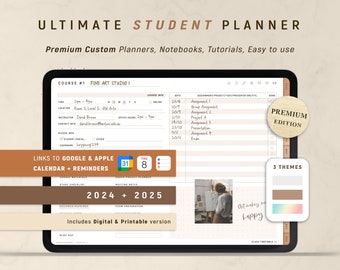 Student Planner 2024 2025, Digital Planner GoodNotes, Academic Planner, Notability Planner, iPad Planner for School