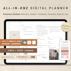 Digital Planner 2024 2025 & Undated, GoodNotes Planner, Daily Planner, Weekly Planner, Notability Planner, iPad Planner