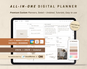 Digital Planner 2024 2025 & Undated, GoodNotes Planner, Daily Planner, Weekly Planner, Notability Planner, iPad Planner
